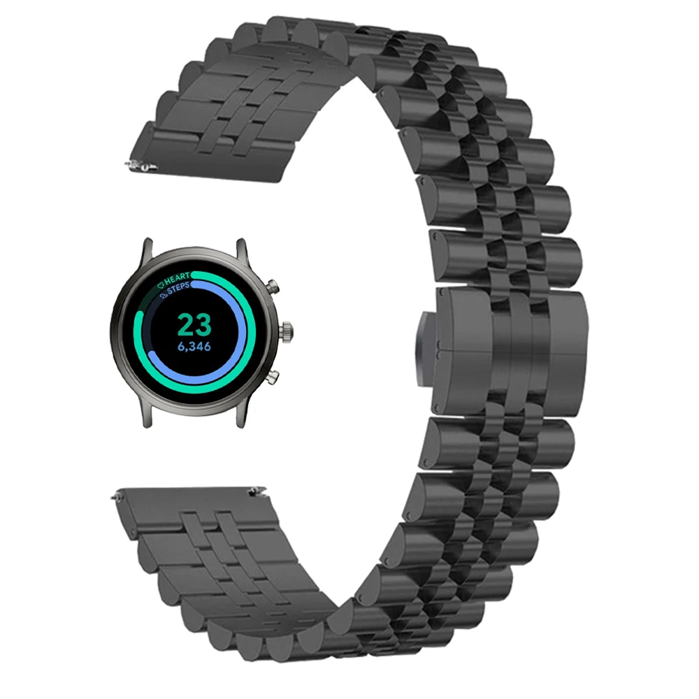 

Metal Band for Fossil Gen 4 5 Carlyle HR Julianna HR Fossil Sport 43mm / Q Explorist HR Stainless Steel Watchband Wrist Strap