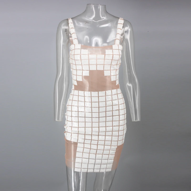 Женское прозрачное облегающее платье мини-платье с блестками вечерние платья 2019