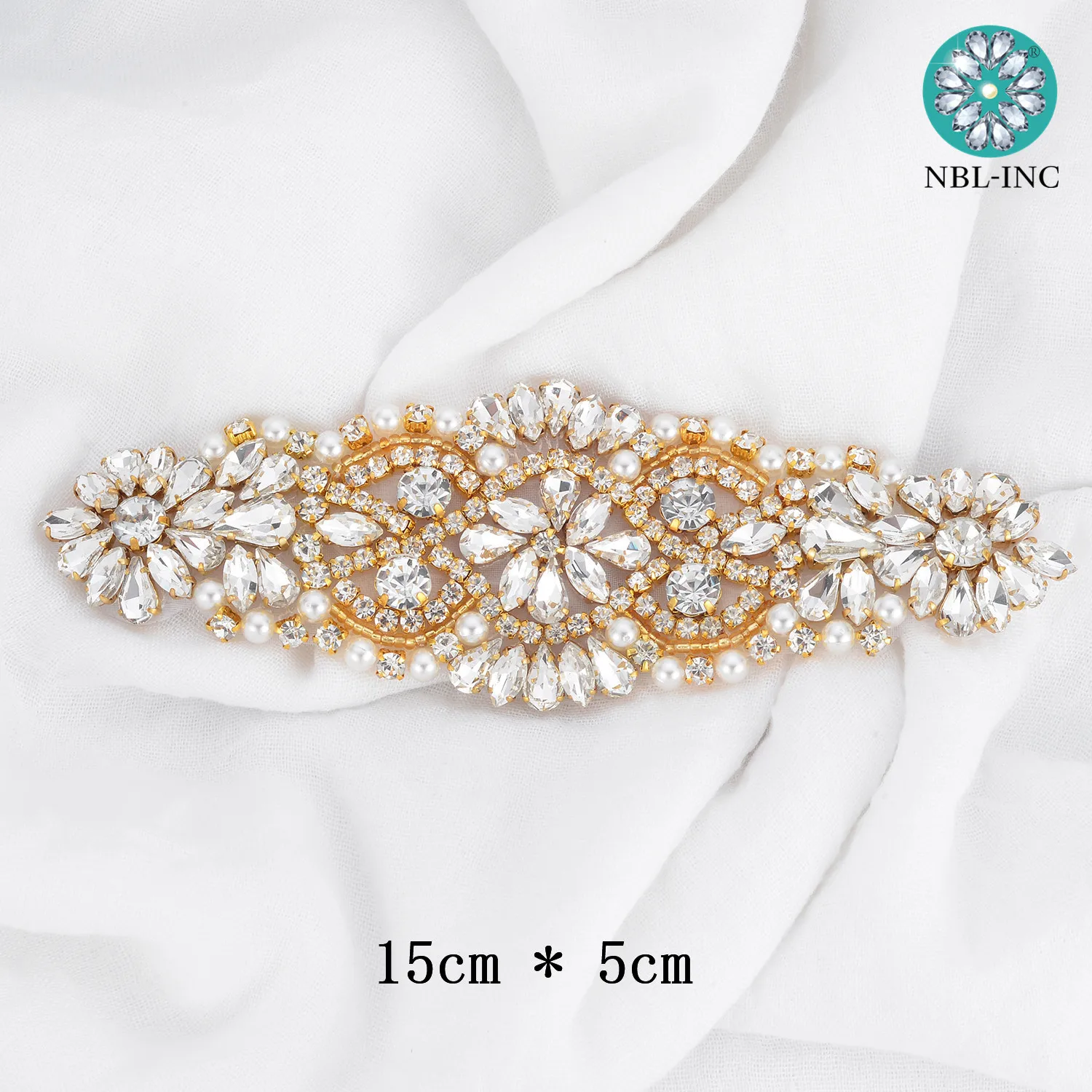 (1PCE) ручная работа вышитое бисером Хрустальное стекло серебристые золотые стразы