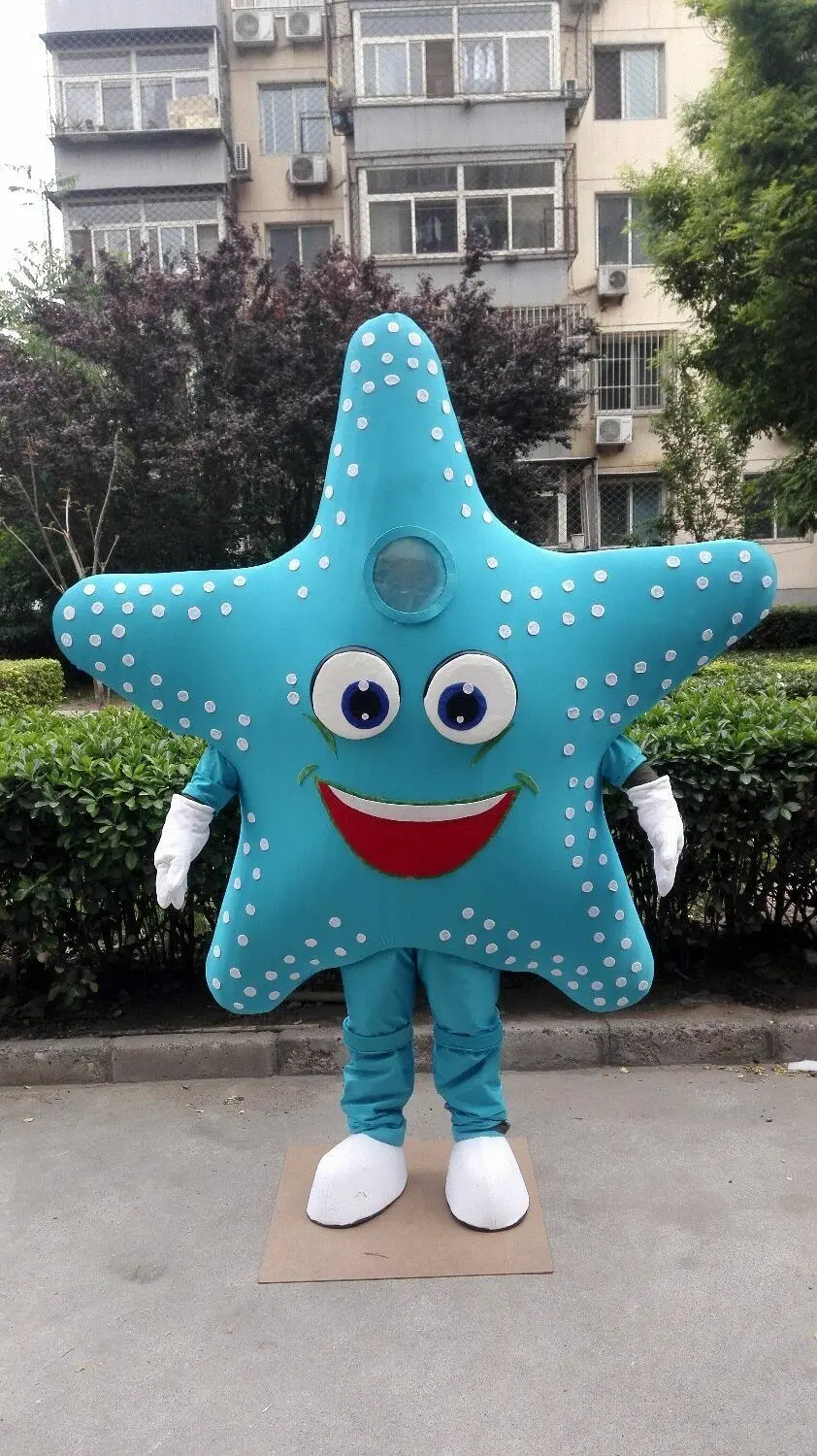 

Blue Starfish Mascot Costume SeaStar Cartoon Cosplay Dress Adult Size Halloween and Xmas Carnival Stage Performance