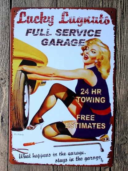 

Full Service Garage Free estimates Vintage Tin Sign Metal Painting Garage Wall Decor Metal Frame Wall Art Bar Shop Wa