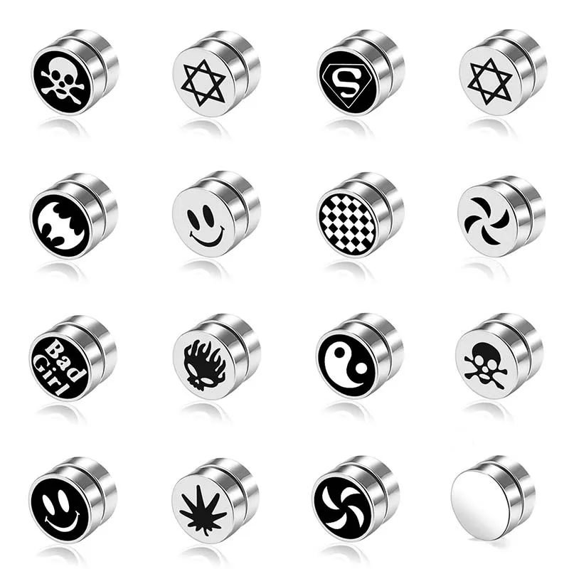 Мужские магнитные серьги-подвески в стиле панк из титановой стали - купить по