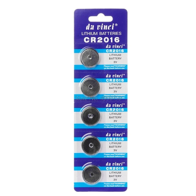 5 шт. Кнопочная батарея CR2016 3 в литиевая монетные батареи LM2016 BR2016 DL2016 часы