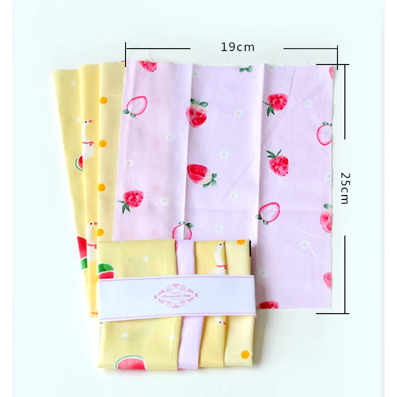 

Dailylike Sewing Quilting Fabrics Printed Cloth Cotton Fabric Quilting Fabric Patchwork Needlework Cartoon fabric 19*25cm 4Pcs