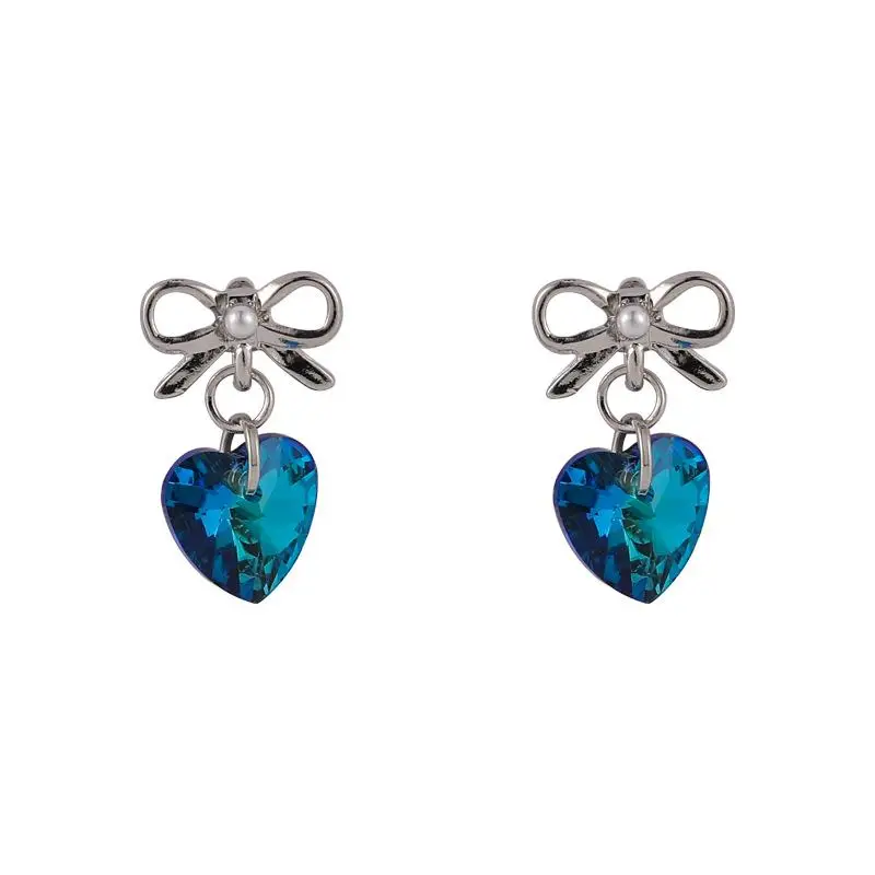 

Crystal Bow Earrings Rhinestone Temperament Love Trendy Stud Earrings for women