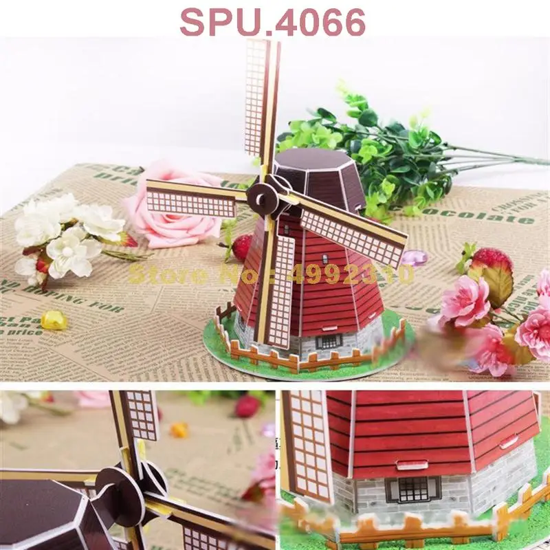 20шт всемирно известная архитектурная картонная мини ветряная мельница модель 3d