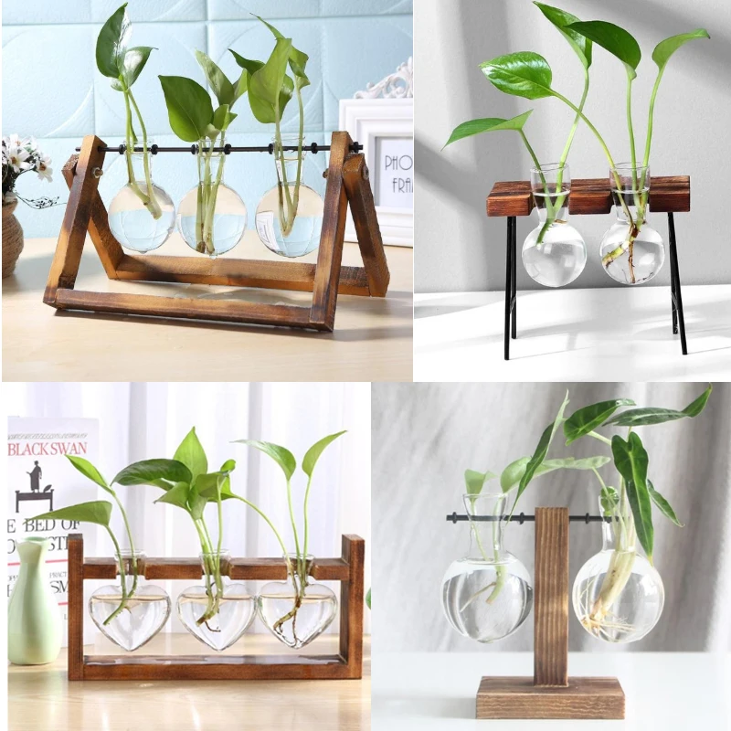 Стеклянная ваза плантатор Настольная гидропоника растение бонсай цветочный