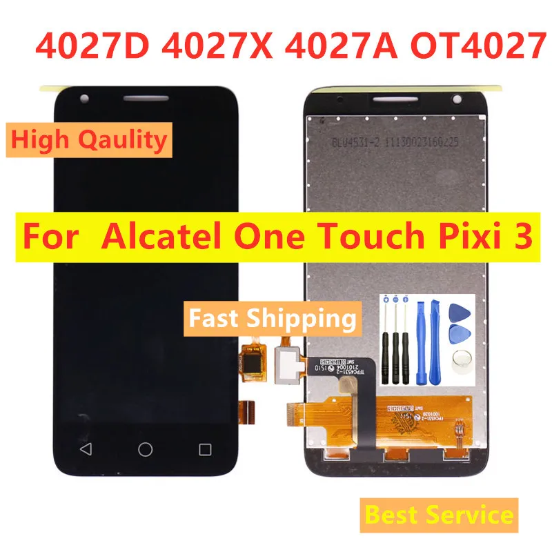 Панель ЖК дисплея для Alcatel One Touch Pixi 3 4027D 4027X 4027A OT4027 4027 дюйма|Экраны мобильных