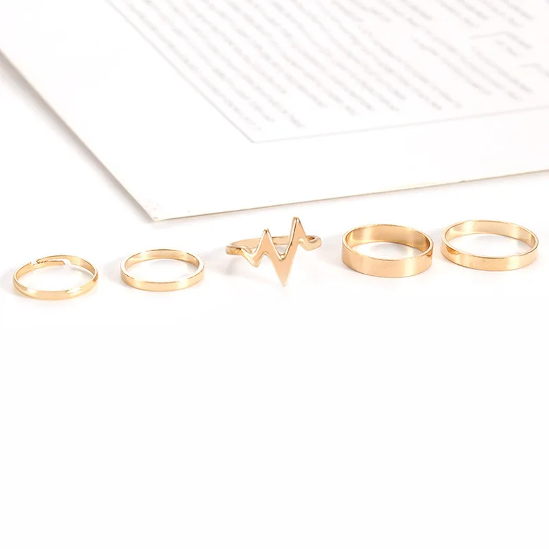 Металлическое простое модное кольцо с молнией 1 комплект электрокардиограммой