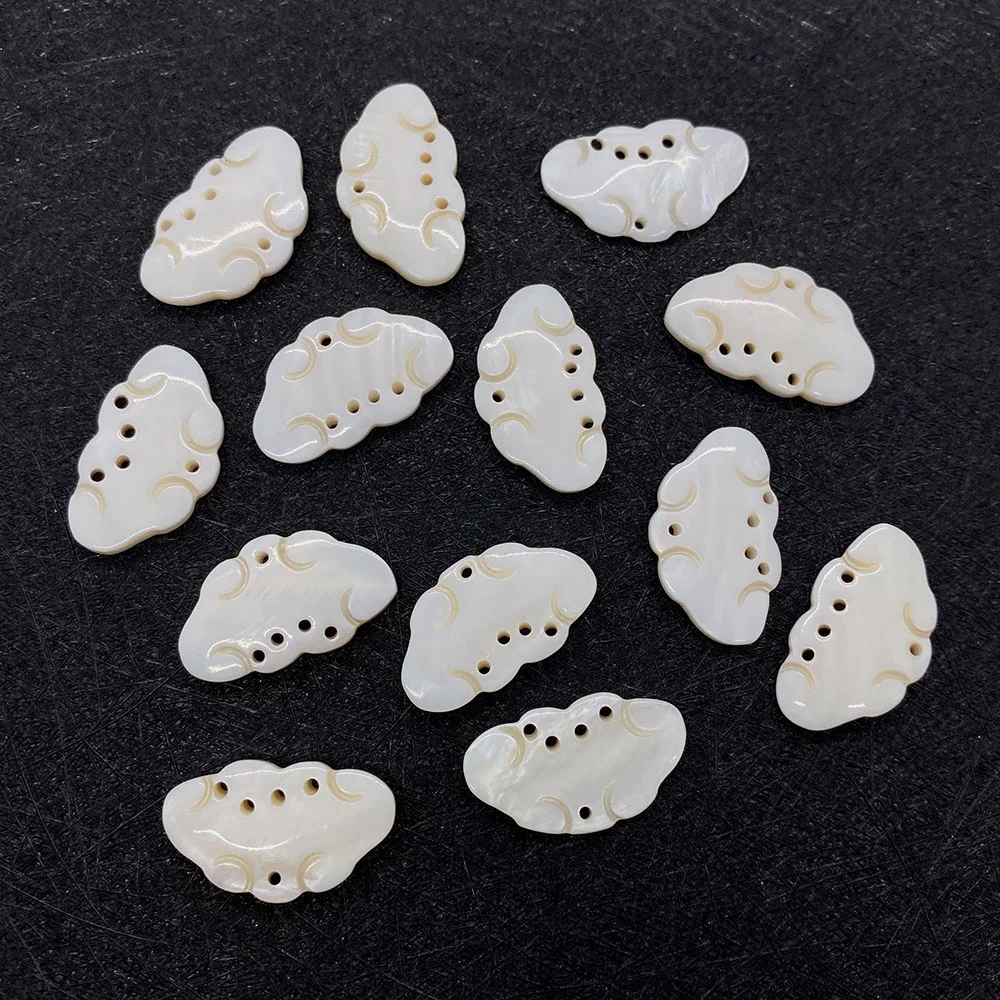 

5pcs Natural Mother-of-pearl Freshwater Shell Pendant Hand-carved Hollow Cloud Charms for DIY Jewelry Making Necklace Earring