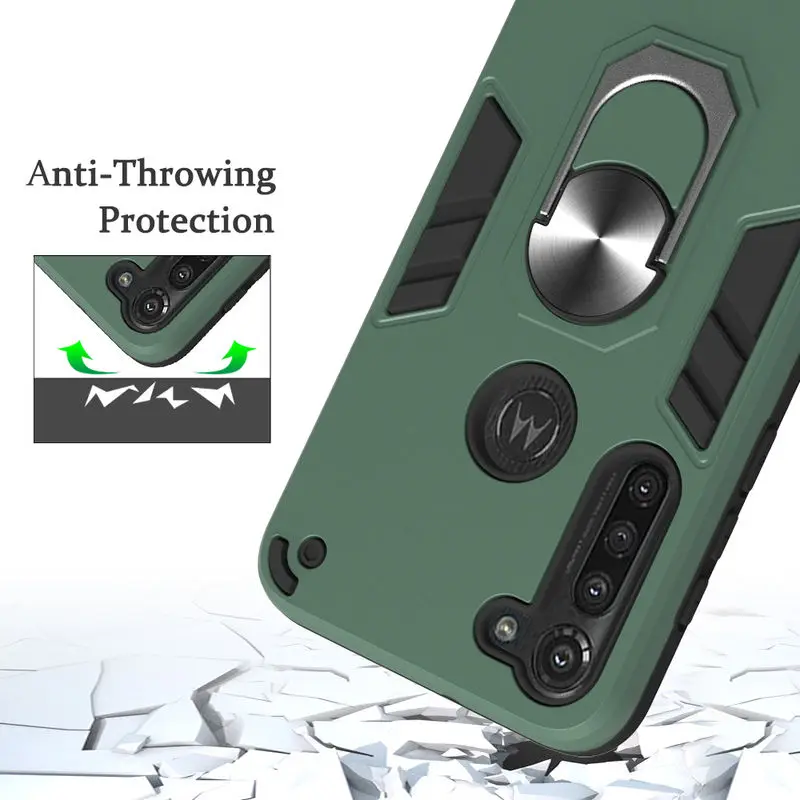 

For Motorola Moto G8 Power Case Armor Shockproof With ring Car Bracket Back Cover For Motorola Moto G8 Power TPU Frame Cover