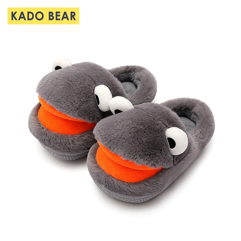 Зимние теплые мягкие тапочки с рисунком для маленьких мальчиков и девочек