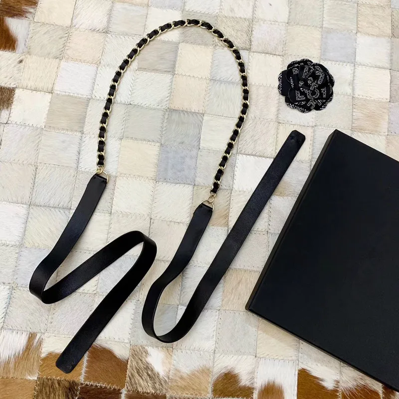 

Tot Fashion accessories For Women Vintage Light Gold Chain C Letter belt real leather wristbelt luxury Brand jewelry