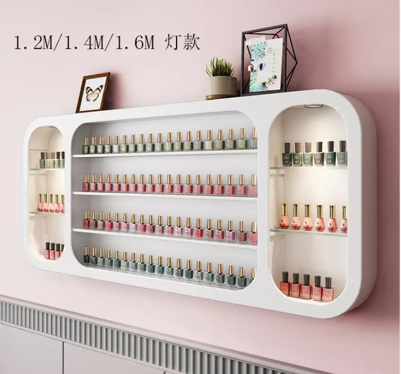 

Manicure rack, nail rack, cosmetic rack, wall armor, oil and plastic hanging wall, manicure shop shelves.