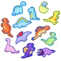new 1pcs dinosaur clothing patches iron embroidered for children cartoon animals applique iron on patch sewing accessories