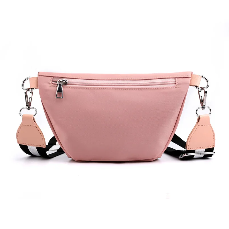 Женская сумка-клатч розовая однотонная из ткани Оксфорд с ремешком на запястье |