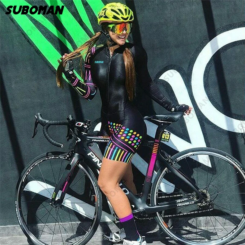 

Tight Triathlon suboman Jersey Outdoor Sportswear Cycling Jersey One Piece Jumpsuit Shirt Set Women Ciclismo bike jersey set dh