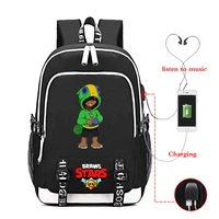game stars student school backpack teenage girl boys bookbag usb anti theft laptop canvas waterproof leon backpack for men bags