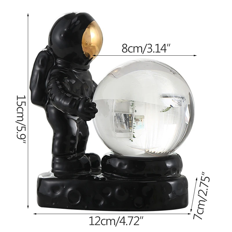 

Modern Simplicity Glass Micro Landscape Fish Tank Ceramic Astronaut Figurine Rocket UFO Space Craft Home Decor Birthday Gift