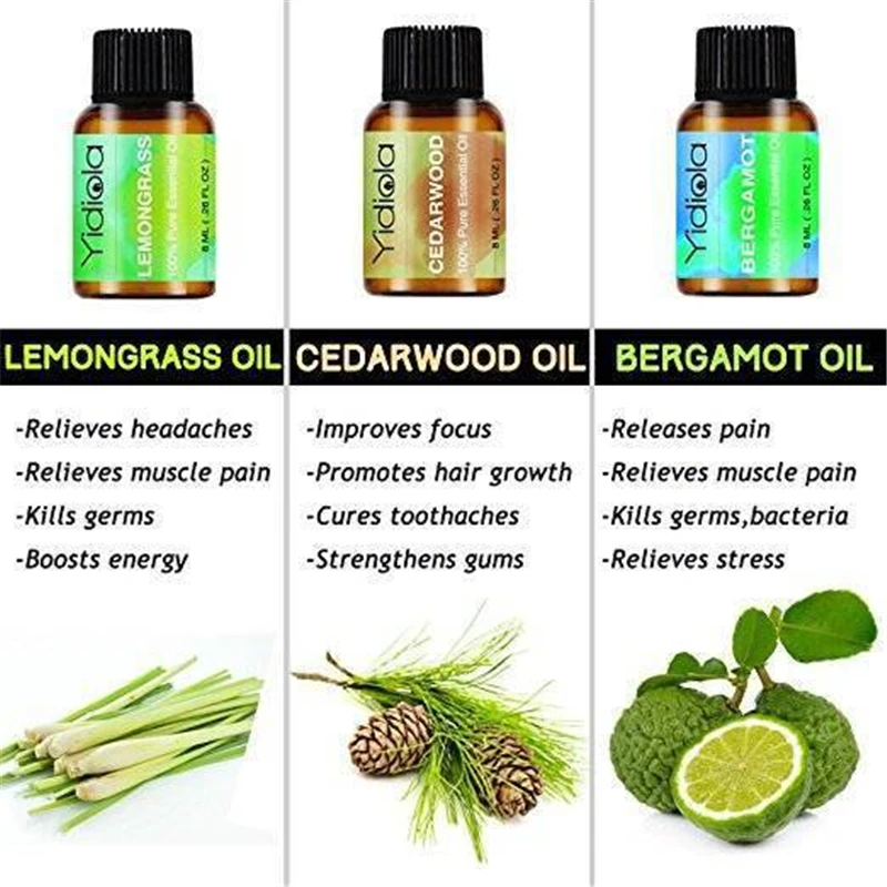 Эфирные масла Yidiola 8 мл для ароматерапии увлажнителя массажа эфирного тела