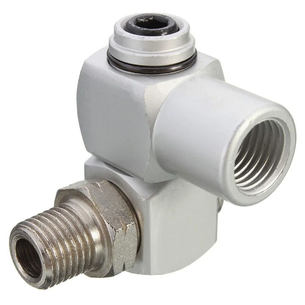 

2020 New 1/4" Pneumatic Part Universal 360 Swivel Air Hose Connector Adapter Flow Aluminum Alloy Tool