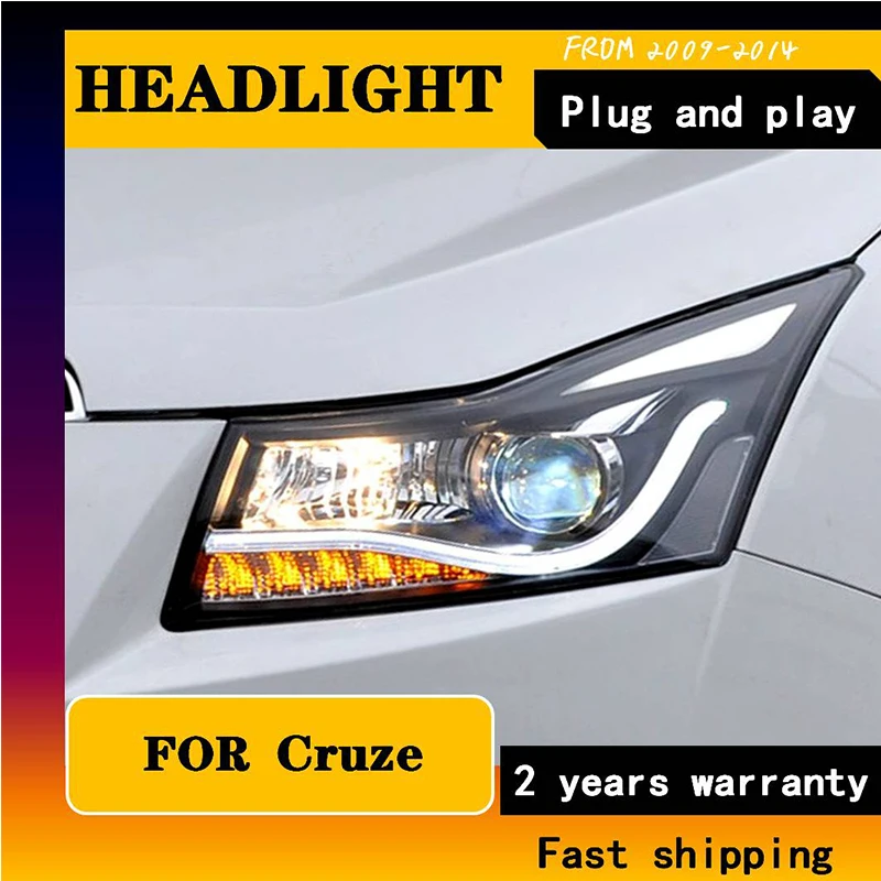 Стайлинг автомобиля для фар Chevrolet Cruze 2009-2014 Head Light Angel Eye DRL Q5 Bi Xenon H7 hid Bi-Xenon Lens Low Beam