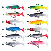5pcs 8cm14g fishing lures with lead fish strong fishing hook realistic swimbait ice fishing bait for saltwater freshwater whs