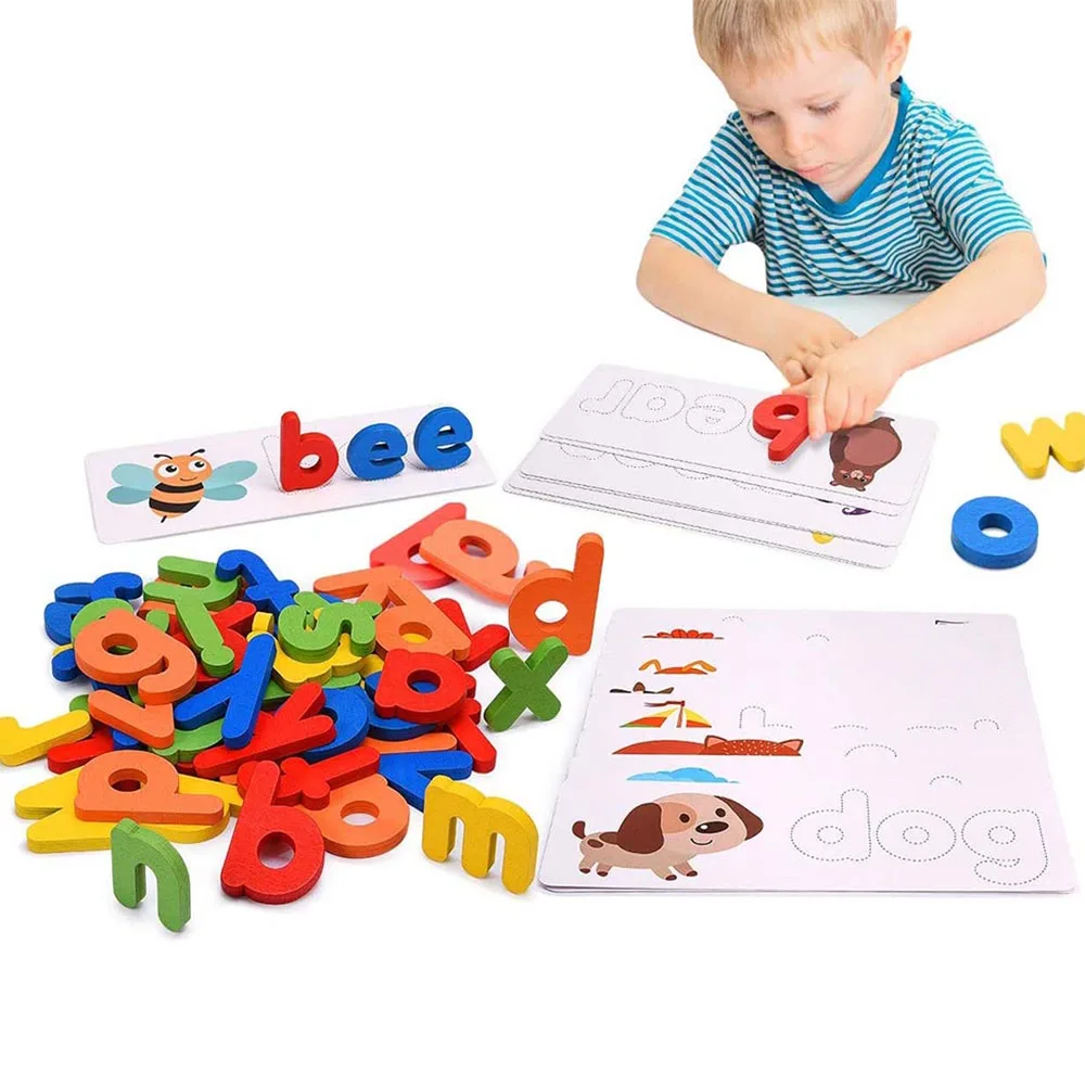 

Spell Learning Toy 26 English Letters Spelling Card Baby Preschool Early Word Toys Alphabet Trainsing