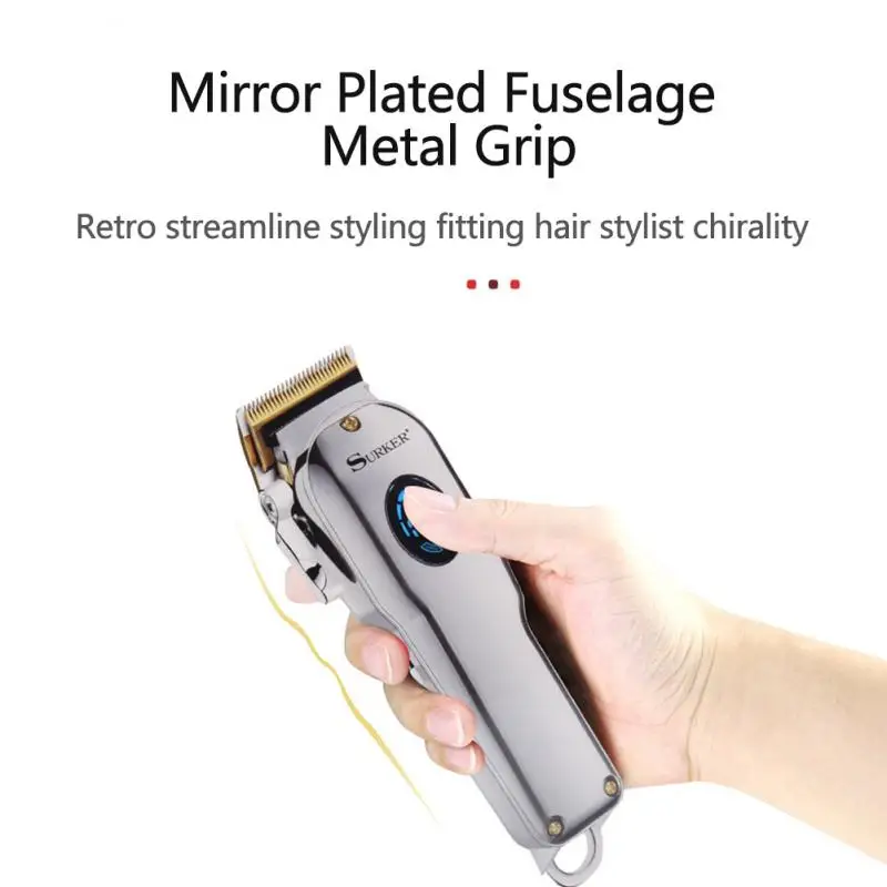 

SURKER SK-807B Professional Clipper Shaver Electric Beard Trimmer Portable Hair Cutting Machine Men Razor With 4 Combs TSLM1