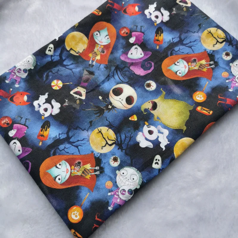 140 см ширина принт на Хэллоуин 100% хлопчатобумажная ткань для шитья детской одежды