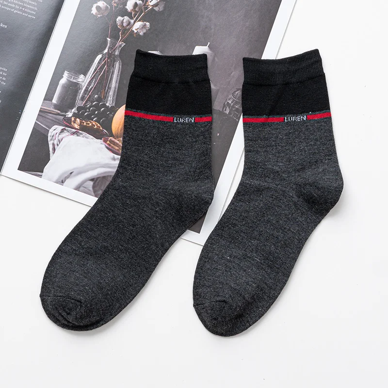 

[3 Pairs] Autumn Men Socks Cotton Fashion High Quality Spring Casual Business Male Crew Socks