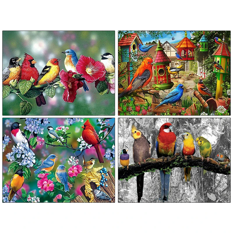 

PDMDOG Diamond Painting 5d Birds Flower Diamond Embroidery Animal Mosaic Rhinestones Home Decor Gift Needlework Cross Stitch Kit