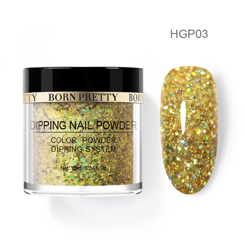 BP-HGP03 Born pretty, голографическая погружение порошки для ногтей градиент окунания блеск украшения длительным, чем УФ гель натуральный сухой без лампы лечения - Цвет: BP-HGP03