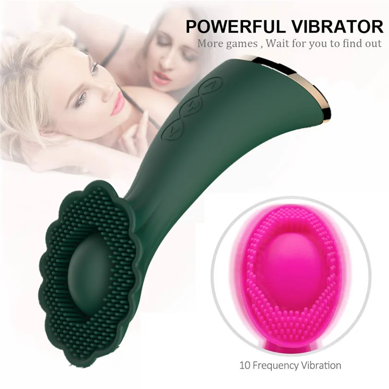 Фаллоимитатор с язычком для женщин Вибраторы орального массажа точки G клитора
