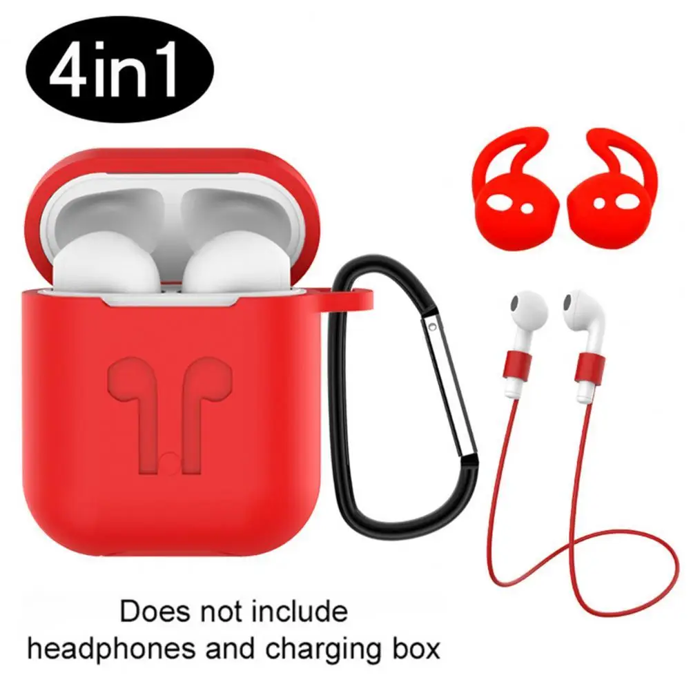 

4Pcs/Set Silicone Wireless Bluetooth Earphones Case for AirPods 1/2 Earbud Earphone accessories Protective Cover