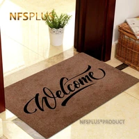 welcome doormat 40x60cm black coffee tpr rubber non slip floor carpet rug home decorative door mats for home and outdoor
