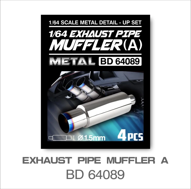 

BNDS New Hot 1/64 Scale Metal Exhaust Pipe Muffler Modified Parts for Custom Model Car Racing GT Toy Model Car Vehicle