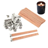 20pcs 13x130mm natural wood candle wicks candle cores with sustainer tab diy candle making supplies craft soy parffin wax wick