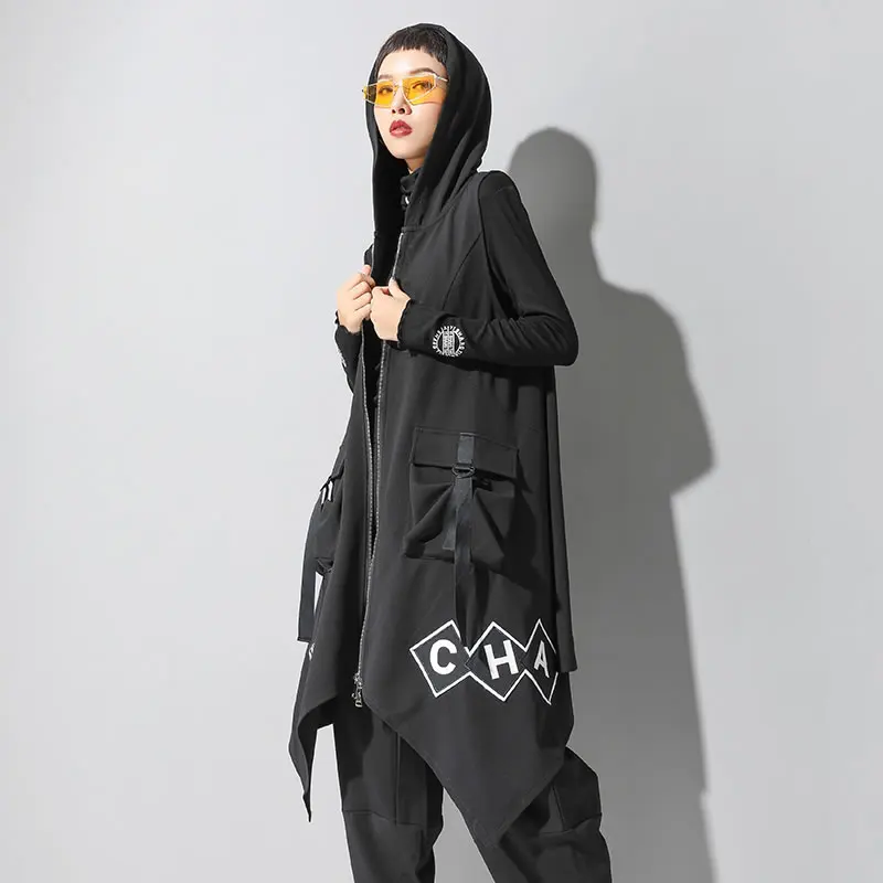 XITAO с открытыми плечами ассиметричный жилет черный женский модный новый осенний