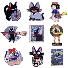Эмалированная булавка Kiki's Delivery Service kawaii magic witch kitty black Cat Jiji брошь ghiали значок из аниме-фильма