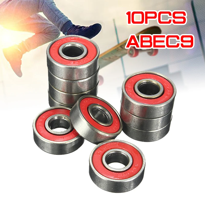 10x ABEC 9 608 2RS роликовый подшипник для роликовых коньков красный герметичный 8x22x7 мм