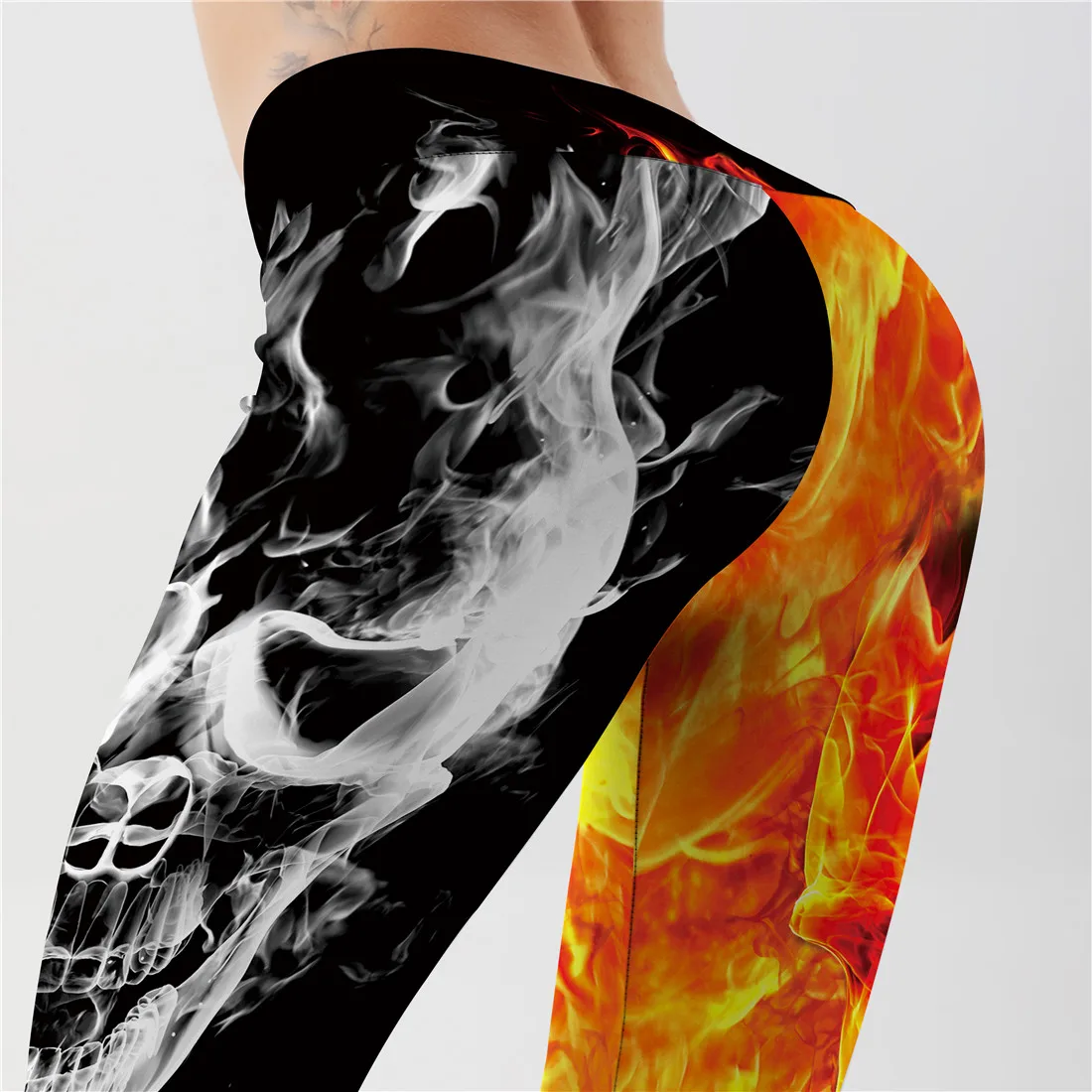 Новинка 2018 летние женские леггинсы с принтом черепа модная уличная одежда |