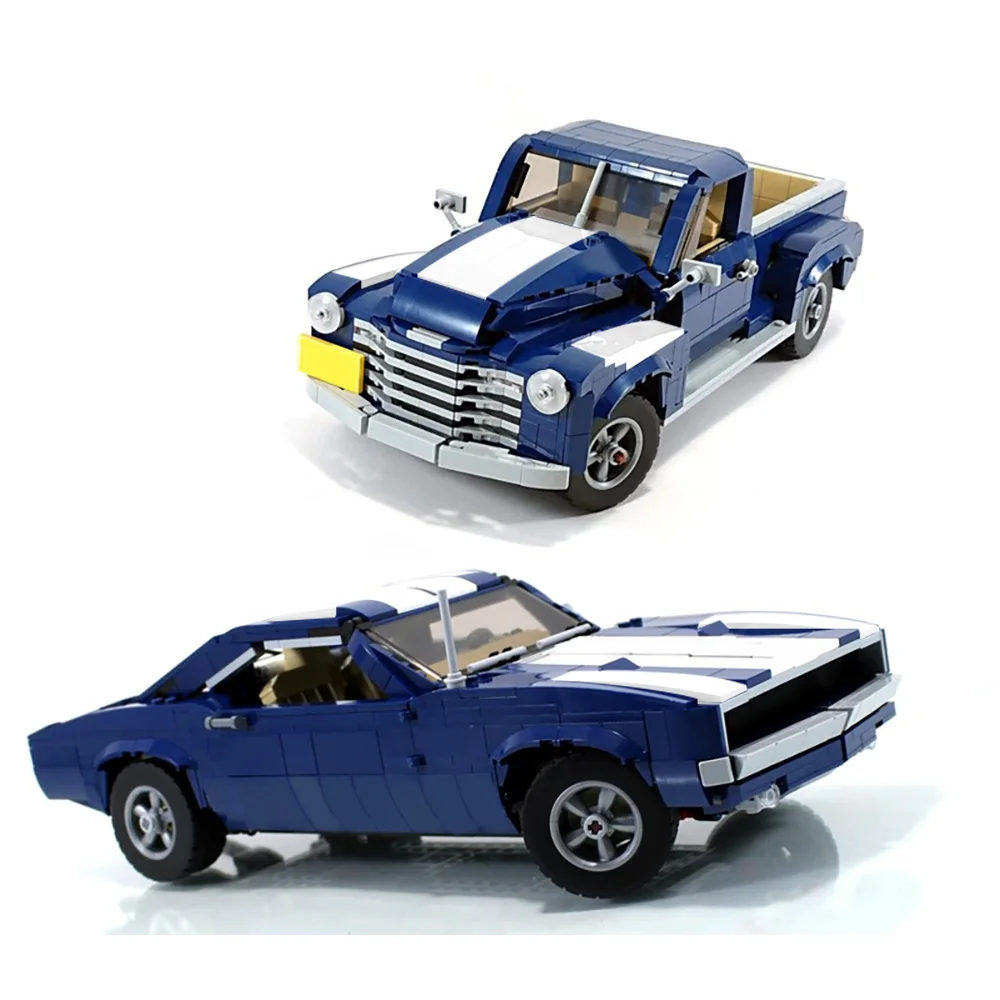 

Muscle Car and Pickup Truck 2in1 Building Blocks Bricks Toy MOC for Kids Children Gifts 1329PCS