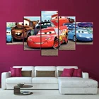 Картина из мультфильма машинки без рамки, постер из HD фильма, Фло, молния, Маккуин, мэтер, Салли, Настенная картина для декора детской комнаты, 5 шт.