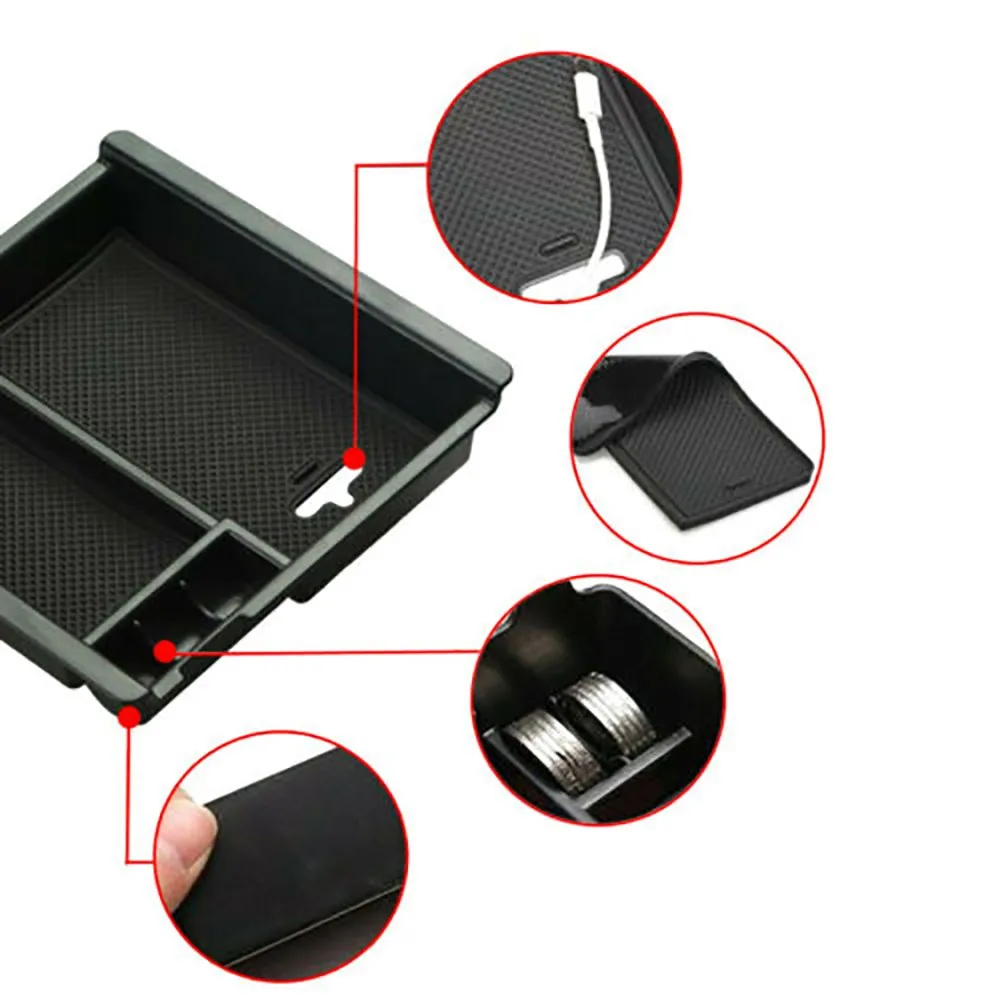

7.76in X 7.68in X 1.57in Car Center Console Black Center Console Holder