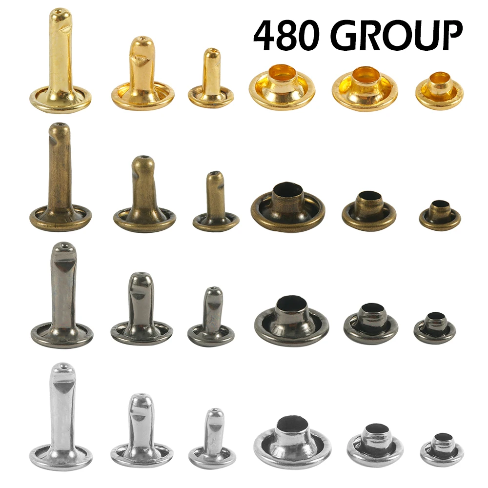 480 шт./компл. многоразмерные кожаные Металлические ремесла Твердые винты для