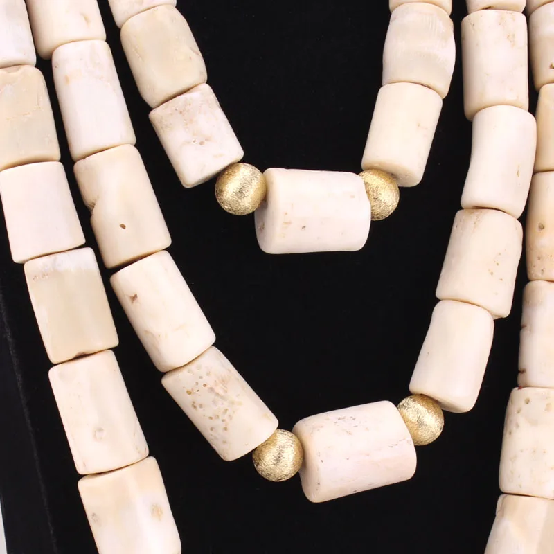 Дудо белого цвета в африканском стиле Коралловые бусы для свадьбы из натуральной