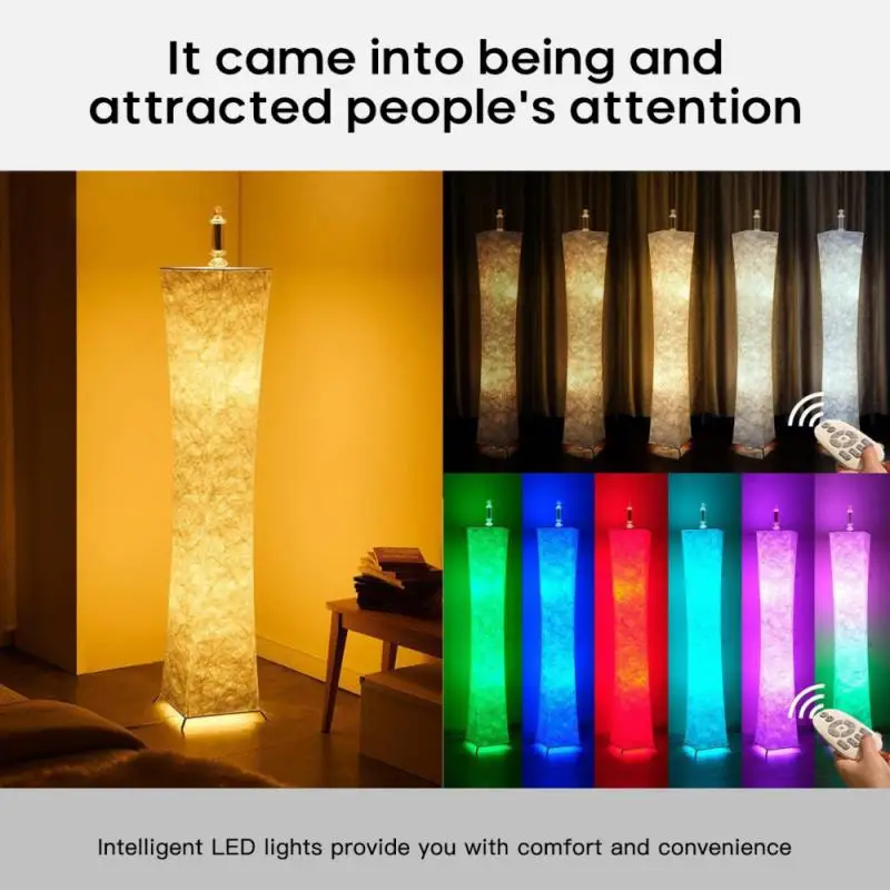 

Lamp With Remote Control Office LED Floor Lamp Slim Waist Bedroom Home Decor RGB Color Changing Romantic Brightness Adjustable