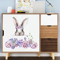 cartoon bunny flower self adhesive wallpaper porch cabinet bedroom commercial wall beautification decoration wall stickers