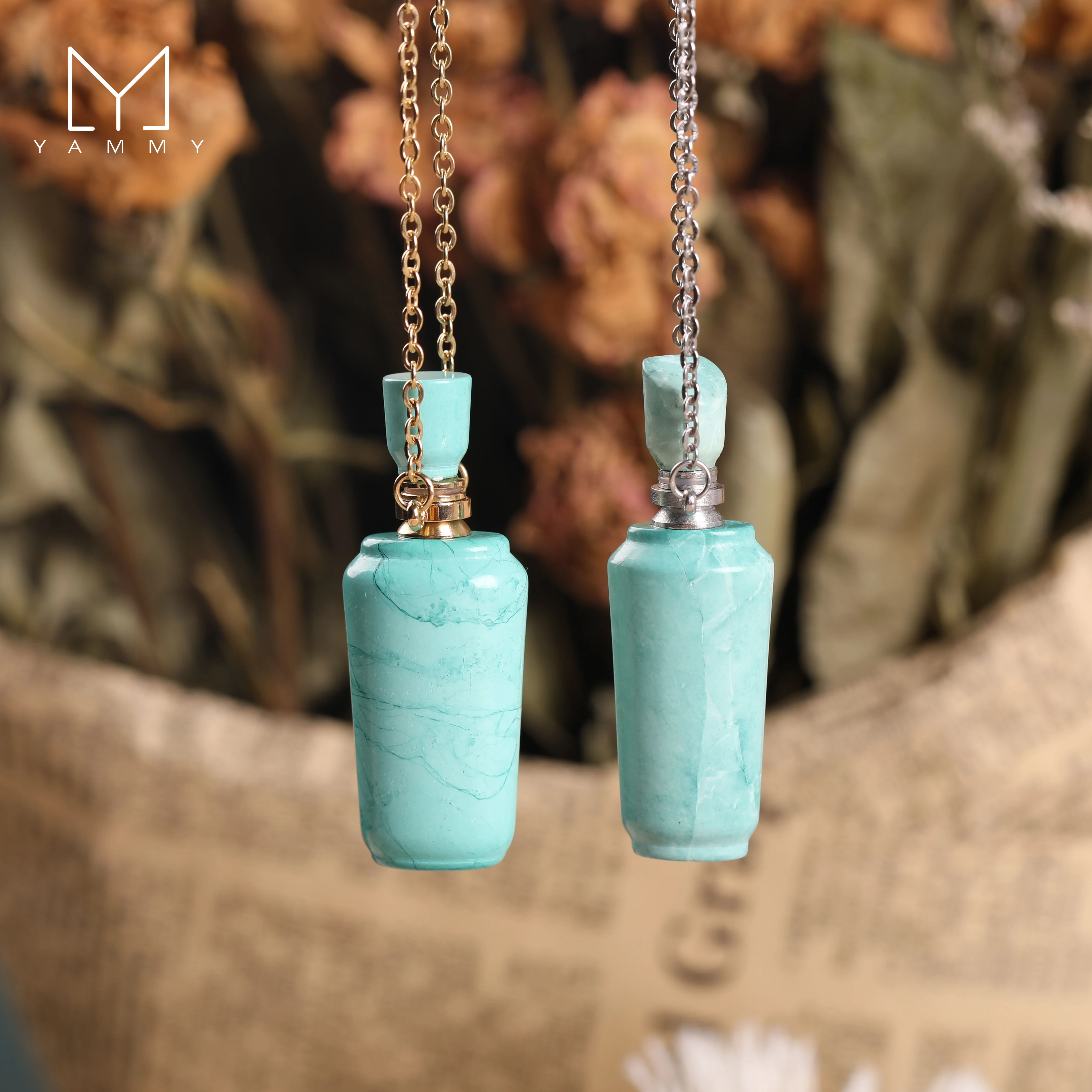 Подвеска в виде бутылки с водой из Натуральной Бирюзы Yammy модная женская
